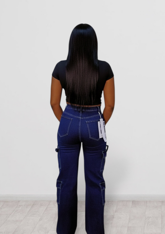 Deep Blue Cargo Jeans