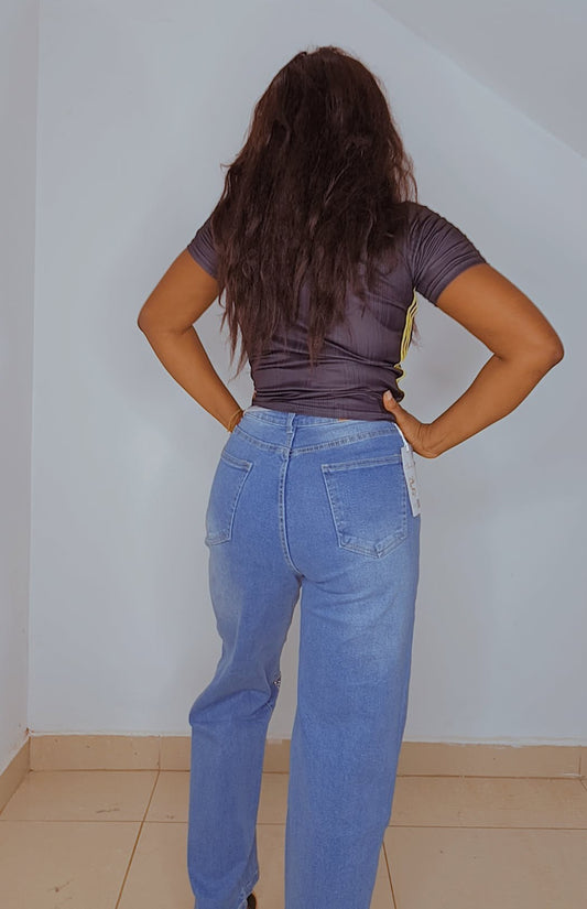 Butterfly embroidery jeans