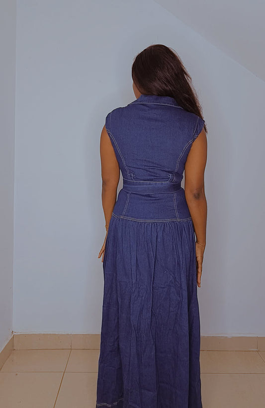 Blue Maxi Jeans Dress