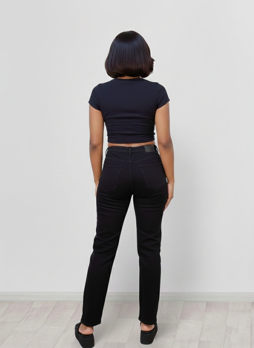 Black and pink jeans