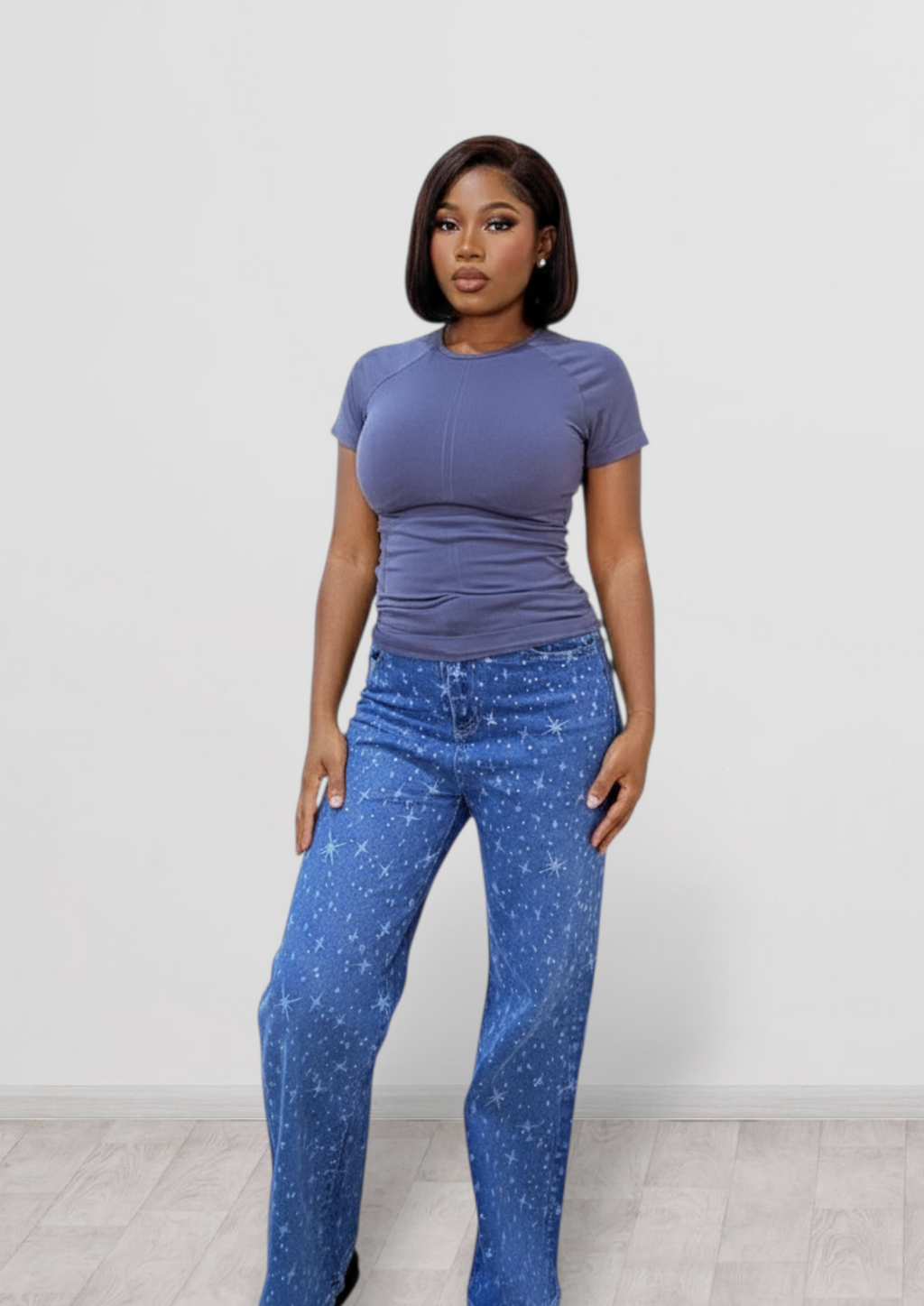 Star-Print Baggy Jeans