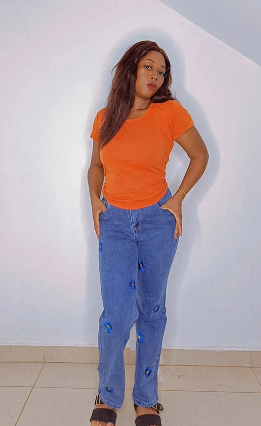 Blue Jeans with yellow 🟡